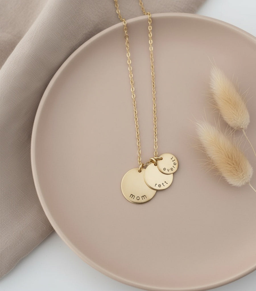 Collar Personalizable 3 Monedas Familia