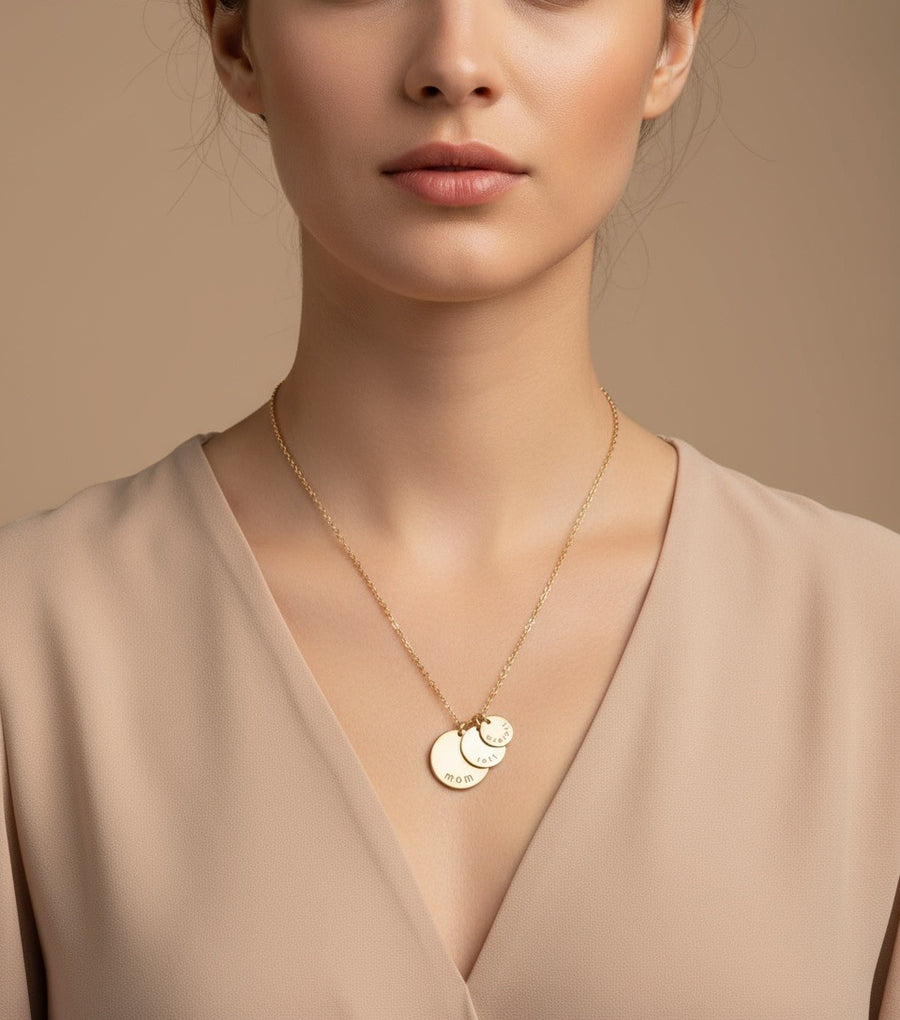 Collar Personalizable 3 Monedas Familia