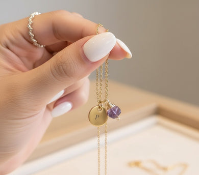 Collar Monedita con Cuarzo