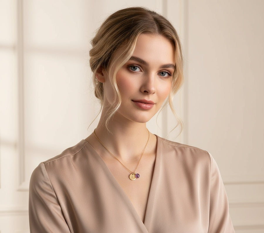 Collar Monedita con Cuarzo