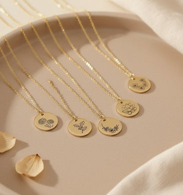 Collar Monedita Serie Flores