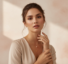 Cargar imagen en el visor de la galería, Collar Doble Perla Corazón